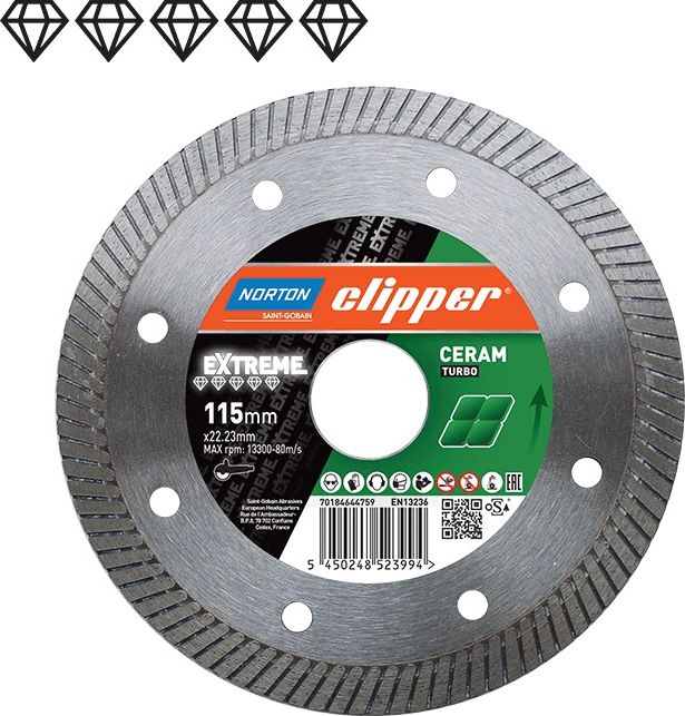 Norton Clipper Clipper Tarcza diamentowa EXTREME CERAMIC TURBO H10  200x25.4 (70184625427) 70184625427 (5450248345756)