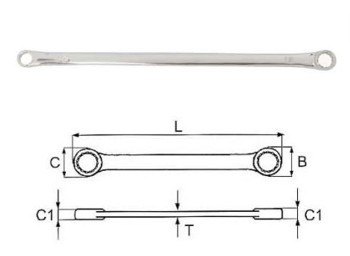 Jonnesway Klucz oczkowy dwustronny 13 x 15mm (W611315) W611315 (4719152192469)