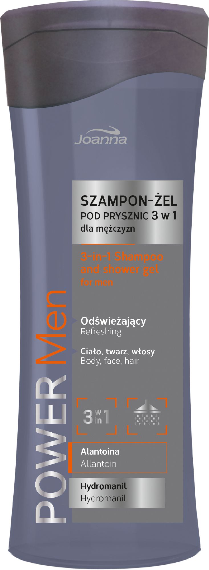 Joanna Power Men Szampon-zel pod prysznic 3w1 300ml 526578 (5901018016562) Matu šampūns