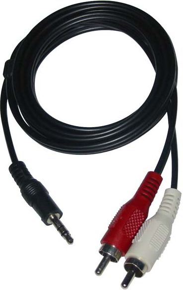 Kabel Jack 3.5mm - RCA (Cinch) x2 5m czarny 945531 (8590274377714) kabelis video, audio