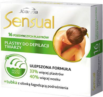 Joanna Sensual Plastry do depilacji twarzy - wlosy mocne 16szt. 528048 (5901018017361) kosmētika ķermenim