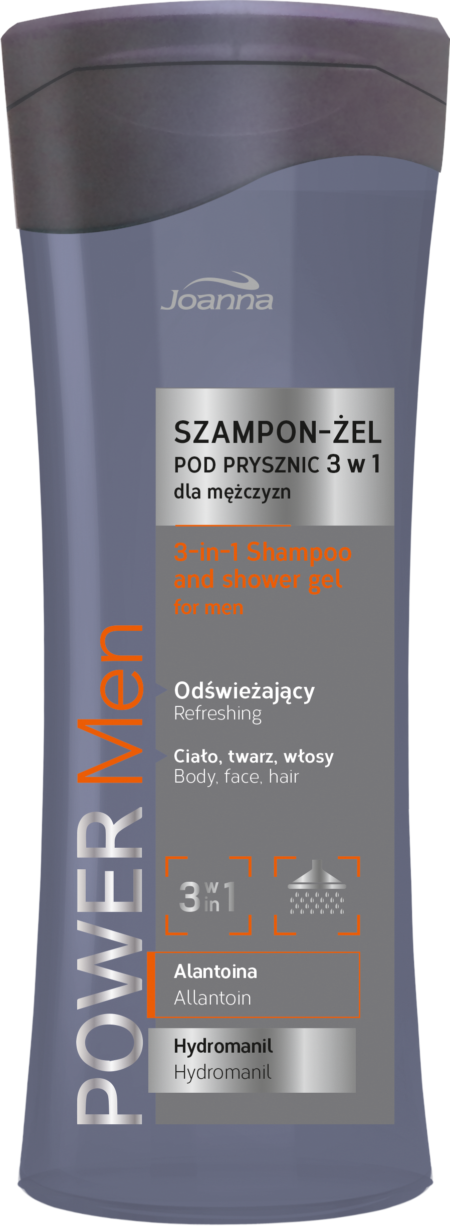 Joanna Power Men Shampoo-shower gel 3in1 100ml Matu šampūns