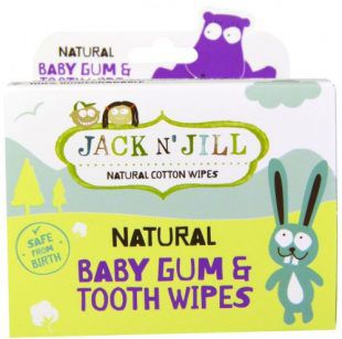 Jack NJill Naturalne chusteczki do mycia dziasel niemowlat, 25 szt JJN00201 (9312657110201) aksesuāri bērniem