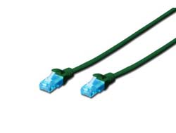 DIGITUS Ecoline - Patch- Cable - RJ- 45 (M) - RJ- 45 (M) - 10,0m - UTP - CAT 5e - with kink Protection - green (DK- 1512- 100/G) datortīklu aksesuārs