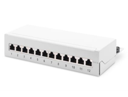 DIGITUS Patchpanel 1HE 12-Port Cat6A geschirmt grau adapteris