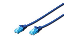 DIGITUS Ecoline - Patch- Cable - RJ- 45 (M) - RJ- 45 (M) - 10,0m - UTP - CAT 5e - with kink Protection - blue (DK- 1512- 100/B) datortīklu aksesuārs