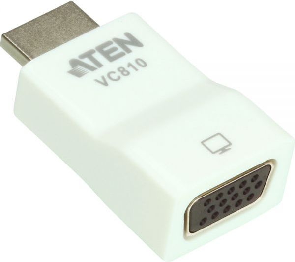 Adapter AV Aten HDMI - D-Sub (VGA) bialy (VC810-AT) 17192D (4719264641381)