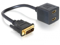 DeLOCK 65069 DVI 25 Stecker auf 2x HDMI Buchse kabelis video, audio