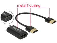 HDMI Adapter Delock A -> D-Sub15 Bu/Bu screwless + 15cm Kab