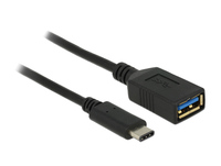 Delock C -> A St/Bu 0.15m black USB kabelis