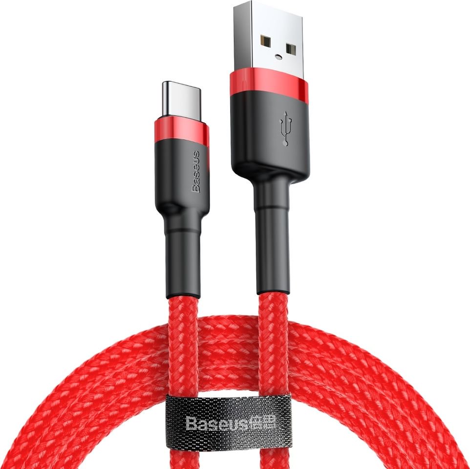 Cable Baseus Cafule CATKLF-B09 (USB 2.0 - USB type C ; 1 m; red color) USB kabelis