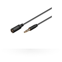 MicroConnect 3.5mm 4-pin 1.5m M-F Black Audio Extension Cable, kabelis, vads