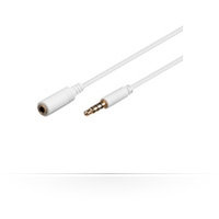 MicroConnect 3.5mm 4-pin 1m M-F White Audio Extension Cable, kabelis video, audio
