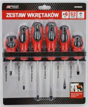 AWTools Zestaw wkretakow na wieszaku S2 6szt. (AW36806) AW36806 (5903041034094)