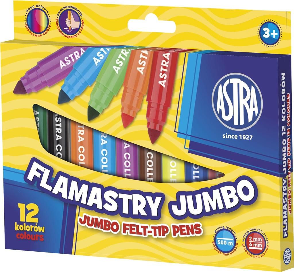 Astra Flamastry 12 kolorow Jumbo (202175) WIKR-058102 (5900263230419)