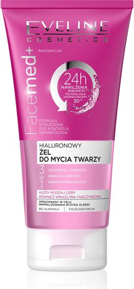 Eveline Facemed+ Hialuronowy zel do mycia twarzy 3w1 150ml 084951 (5901761954951) kosmētikas noņēmējs