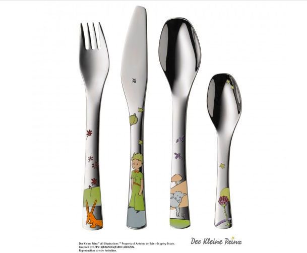 WMF Child&apos;s cutlery set 4-pcs. The Little Prince Cutlery set, Material Stainless Steel, Dinner fork, Tablesp, 4 pc(s), Dishwasher p Virtuves piederumi