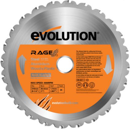 Evolution Pila widiowa TCT wielozadaniowa RAGE 210mm 24z (EVO-210-MULTI) EVO-210-MULTI (0849713021083) Elektriskais zāģis