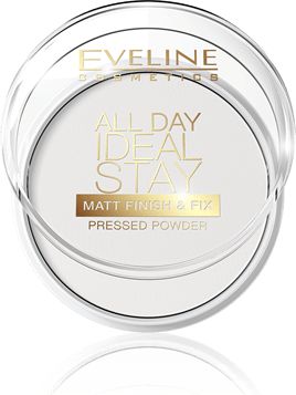 Eveline All Day Ideal Stay Puder prasowany matujacy Matt Finish & Fix 1szt 086056 (5901761936056)