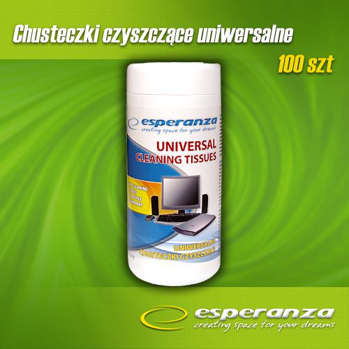 Esperanza Chusteczki nawilzane do czyszczenia ekranow i powierzchni plastikowych 100 szt. (ES105) E5905784766782 (5905784766782) tīrīšanas līdzeklis