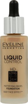 Eveline Liquid Control HD Podklad do twarzy z dropperem nr 040 Warm Beige 32ml IK9940 (5901761937275) tonālais krēms