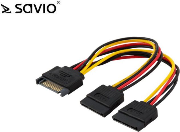 Elmak Barošanas kabelis / adapter SATA - 2x SATA (SAVIO AK-17) kabelis datoram