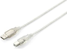 USB Kabel Equip A -> B St/St  1.80m silver USB kabelis