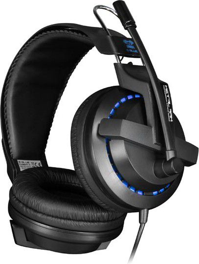 E-Blue Cobra X EHS951 Pro Gaming Spēļu Austiņas ar Mikrofonu / LED Apgaismojumu / 3.5mm / USB / Melnas austiņas