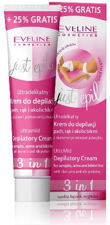 Eveline Just Epil Ultradelikatny krem do depilacji pach rak i okolic bikini 3w1 125ml 086555 (5901964016555) kosmētika ķermenim