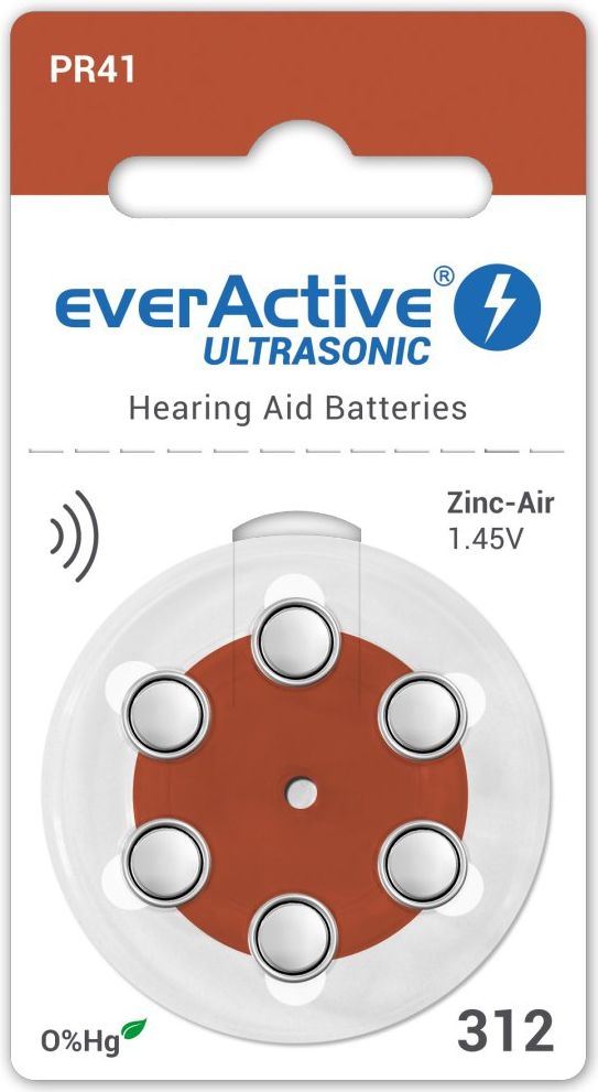 EverActive Bateria do aparatow sluchowych PR41 6 szt. ULTRASONIC 312 (5902020523178) Baterija