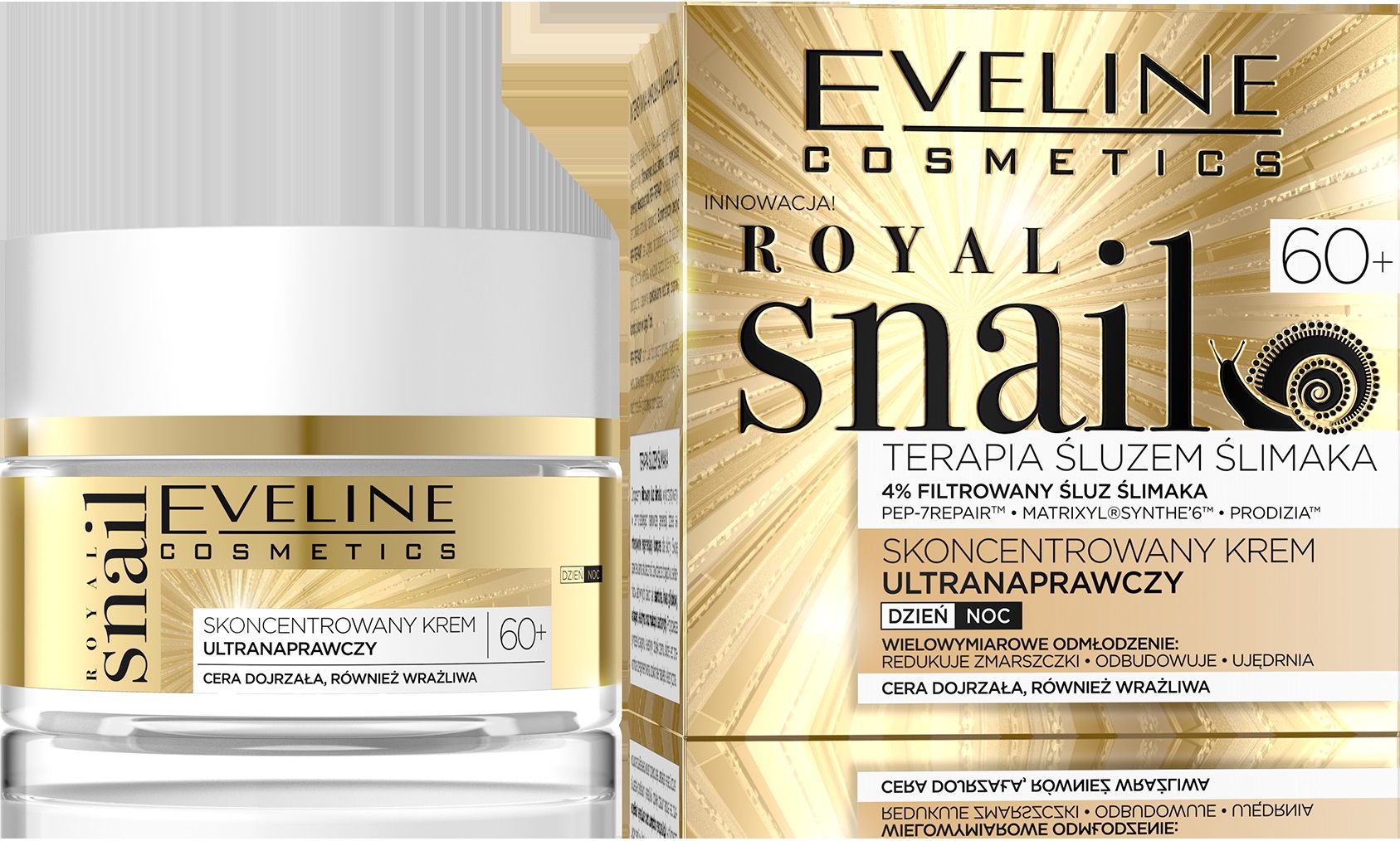 Eveline Royal Snail 60+ Skoncentrowany Krem ultra naprawczy na dzien i noc 50ml 080981 (5901761980981) kosmētika ķermenim