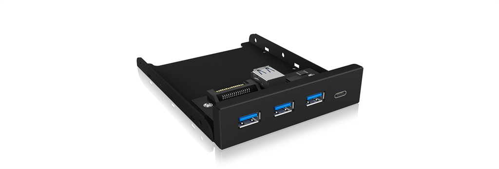 IcyBox 4x Port USB 3.0 Hub (3x USB 3.0, 1x USB Type-C), frontpanel 3.5'' USB centrmezgli