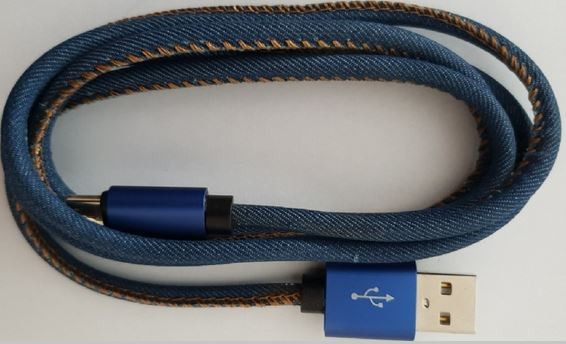 Gembird Premium jeans (denim) Type-C USB cable with metal connectors, 2m, blue USB kabelis