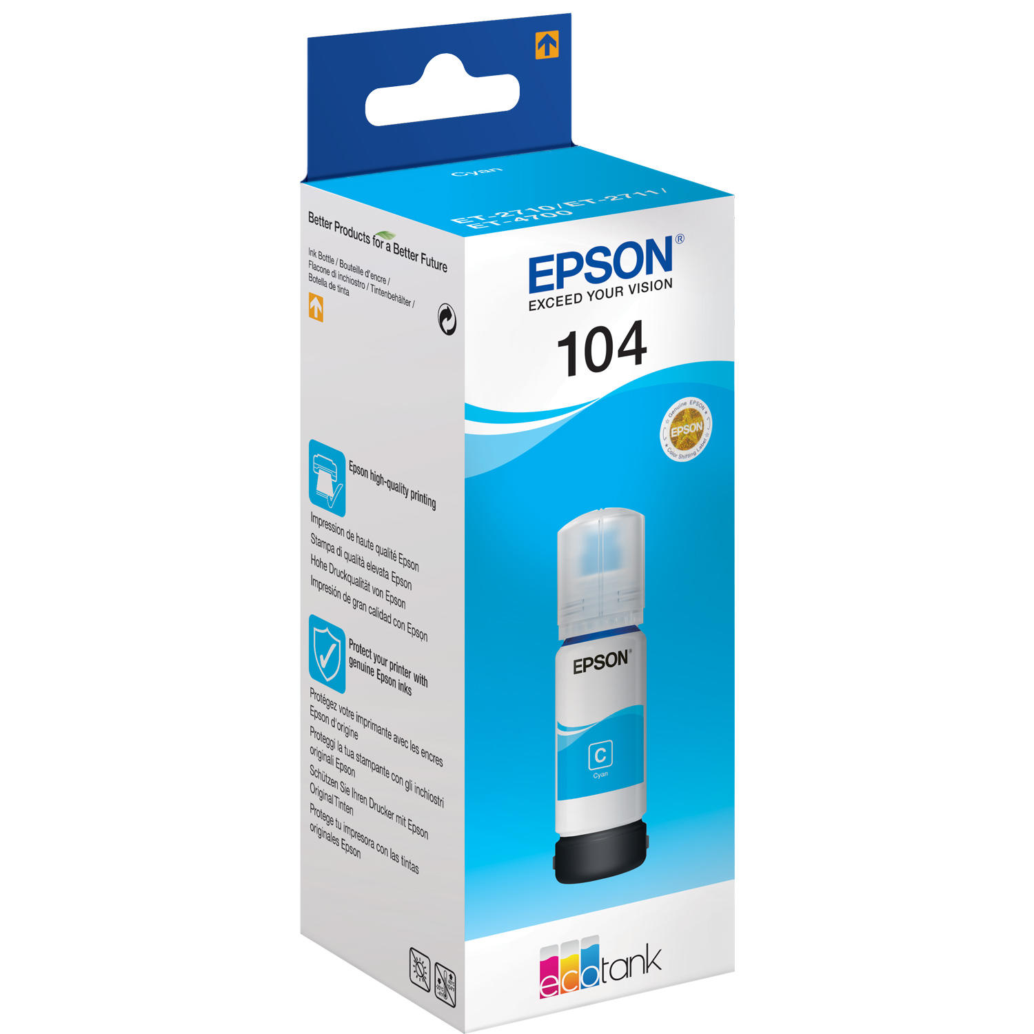 Epson EcoTank cyan T 104 65 ml               T 00P2 kārtridžs