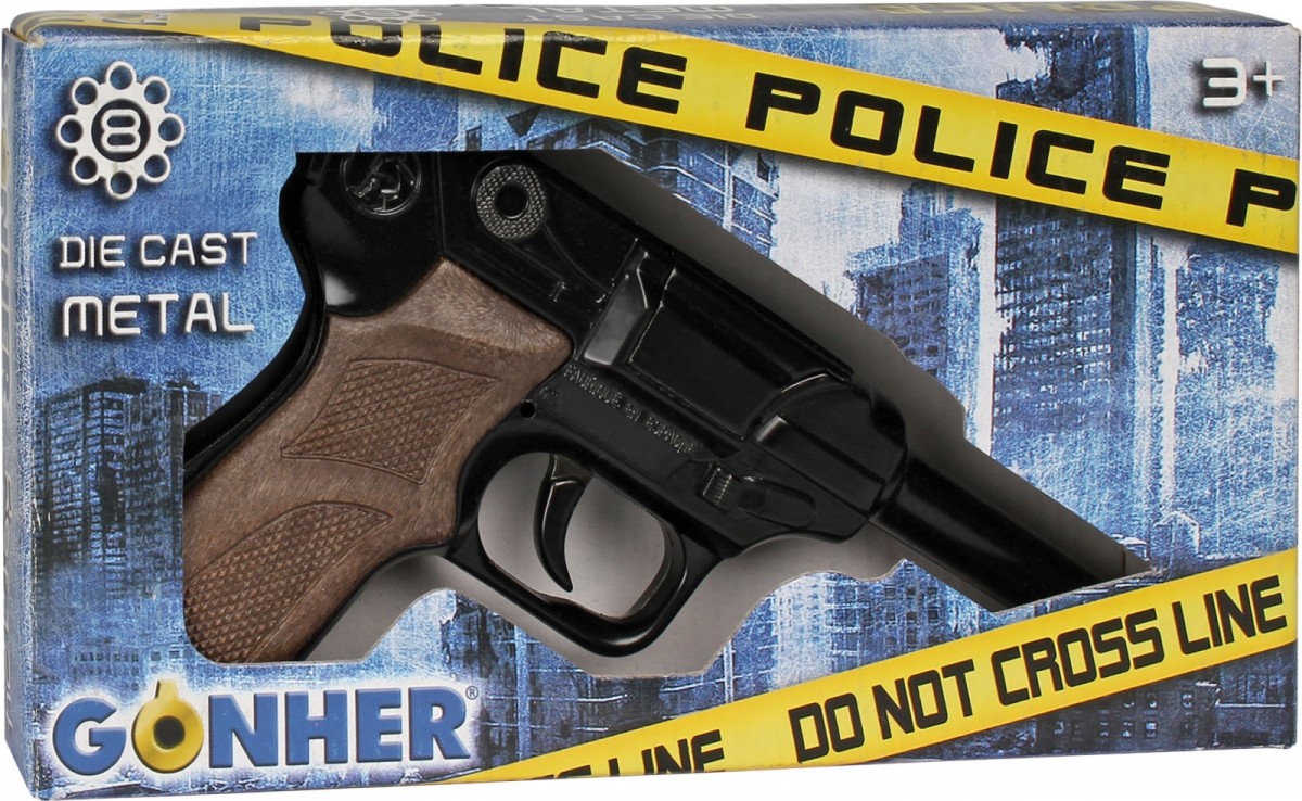 Gonher Metal police pistol 8 rounds Rotaļu ieroči