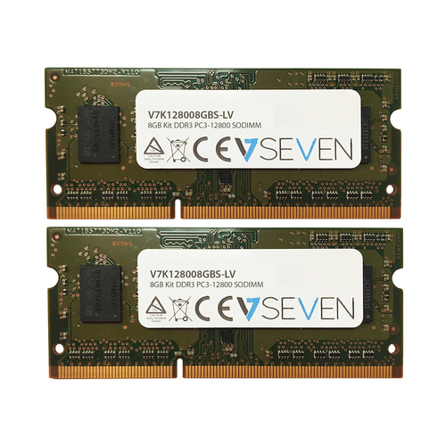 V7 2X4GB KIT DDR3 1600MHZ CL11 NON ECC SO DIMM PC3L-12800 1.35V operatīvā atmiņa