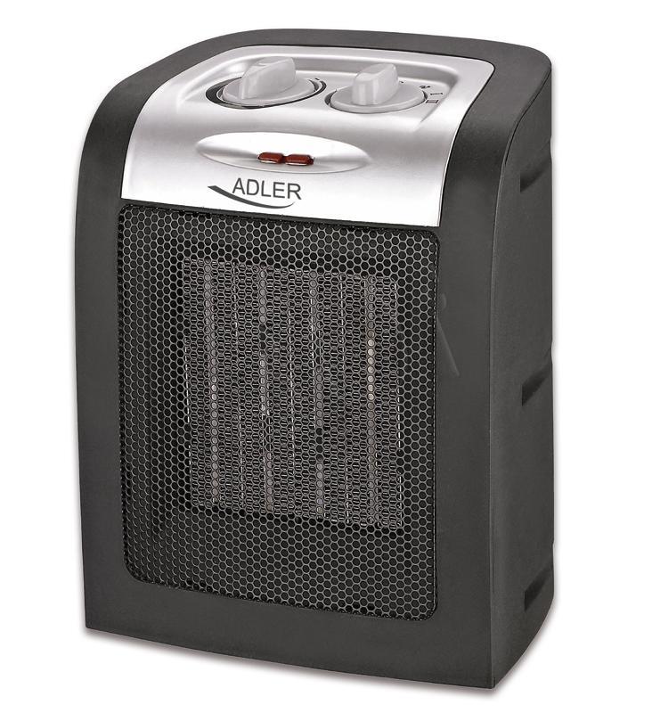 Adler Ceramic  AD 7702 Fan heater, 750/1500  W, Black aksesuāri Mazās sadzīves tehnikas