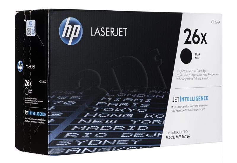 HP 26X High Yield Black Original LaserJet Toner Cartridge (9.000 pages) toneris