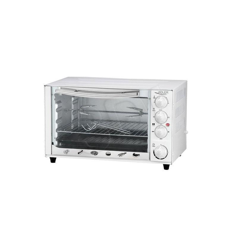 Adler AD 6001 Electric oven, Capactity 34L, Power 1600W, 3 heating modes, Timer, White Cepeškrāsns