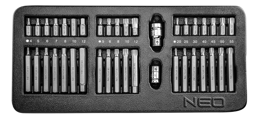 Neo Koncowki wkretakowe 30-75 mm zestaw 40szt. (84-236) 84-236 (5907558424331)