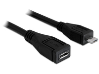 DeLOCK 1m, USB2.0 micro-B 1m Micro-USB B Micro-USB B black USB Kabel (83248) USB kabelis