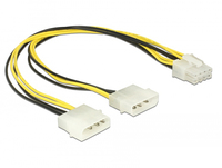 Delock Molex x2 - ATX/EPS 8-pin, 0.3m, Yellow (85453) kabelis datoram