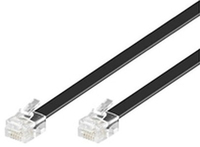 MicroConnect Modular Straight RJ12 6C6P 10m Black  5711045528521 kabelis, vads