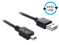 DeLOCK 0.5m, USB2.0-A/USB2.0 Mini-B 0.5m USB A USB B black USB Kabel (85158) USB kabelis