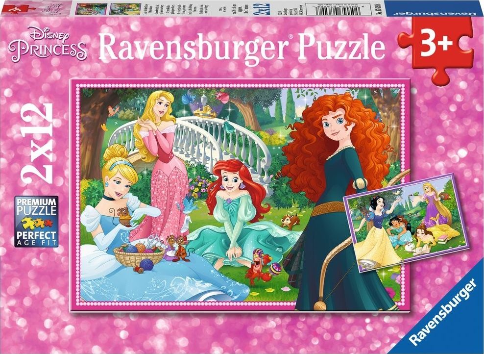 Ravensburger Puzzle 2x12 elementow - W swiecie Ksiezniczek GXP-675717 (4005556076208) puzle, puzzle