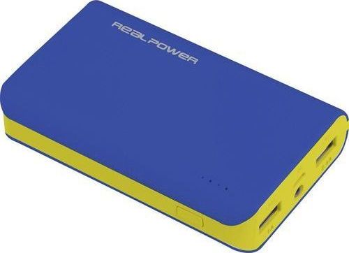 Powerbank RealPower PB6K bicolor blue/yellow Powerbank, mobilā uzlādes iekārta