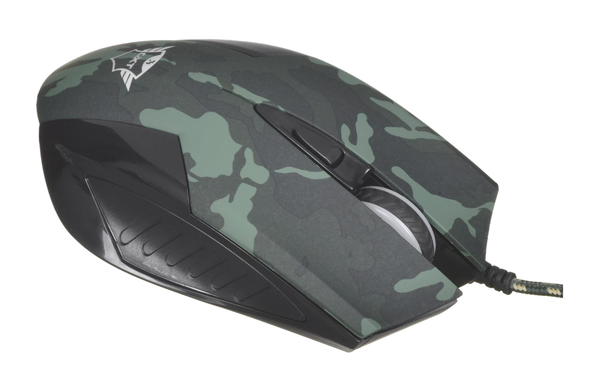 Mouse + Pad Set computer Trust GXT 781 Camo 23611 (Optical; 3200 DPI; green color) Datora pele