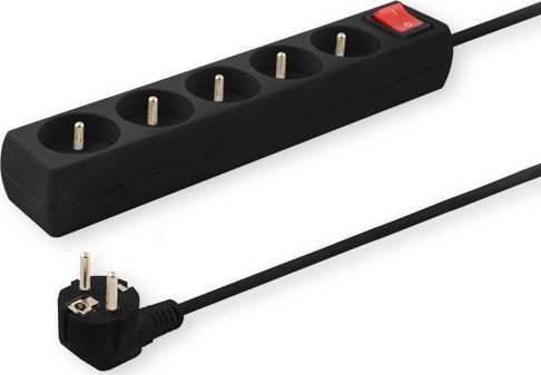 Savio LZ-03 Power strip with anti-surge protection 5 outlets with ground wire, 5m elektrības pagarinātājs