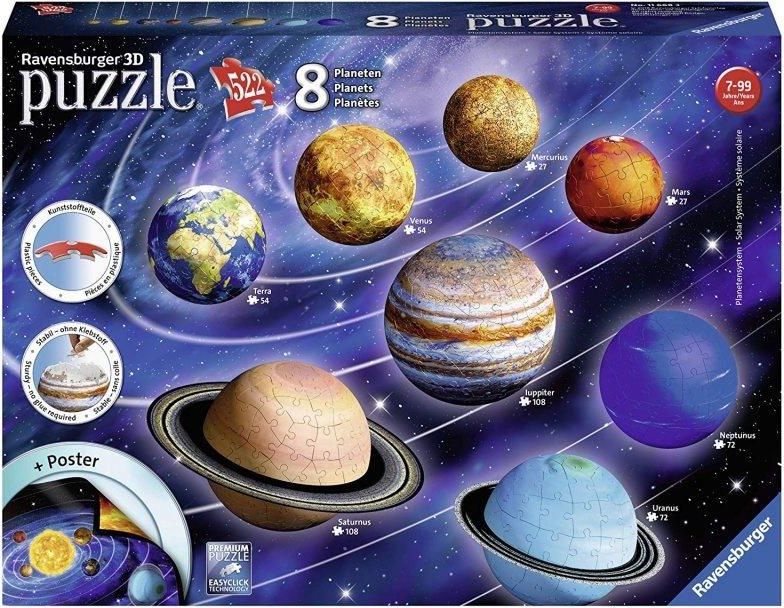 Ravensburger Puzzle 3D Uklad planet 2x27el/2x54el/2x72el/2x108el (116683) RAP 116683 (4005556116683) puzle, puzzle