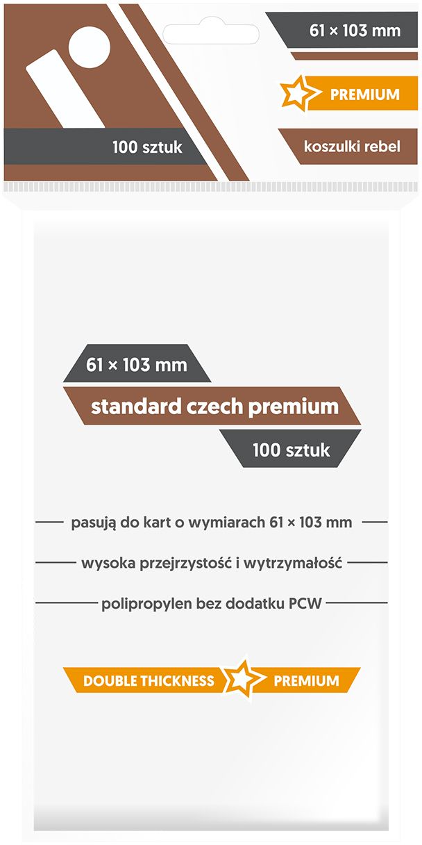 Rebel Card sleeve 61 x 103 mm Standard Czech Premium 100 pieces galda spēle